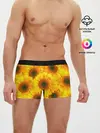 Мужские трусы боксеры / Принт подсолнухи желтый