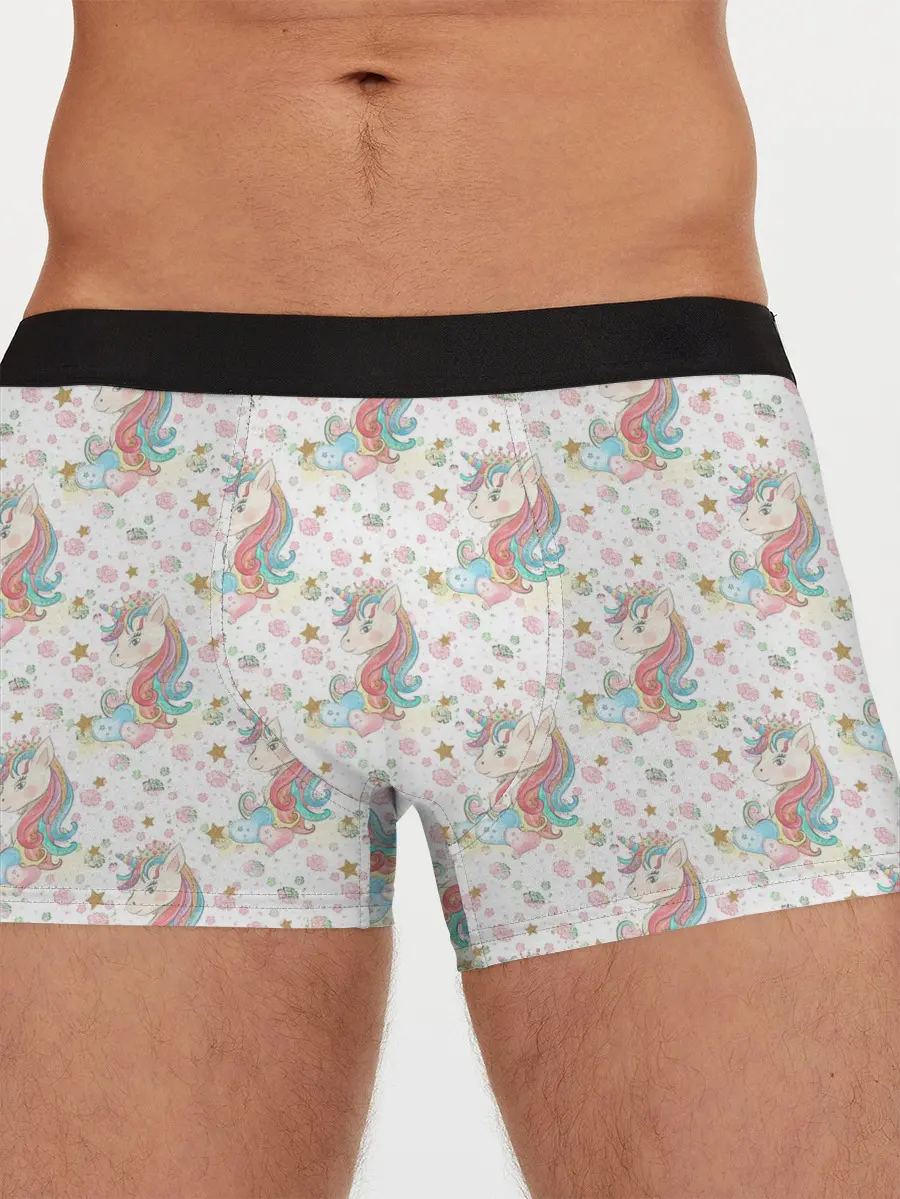 Мужские трусы боксеры / Единороги паттерном