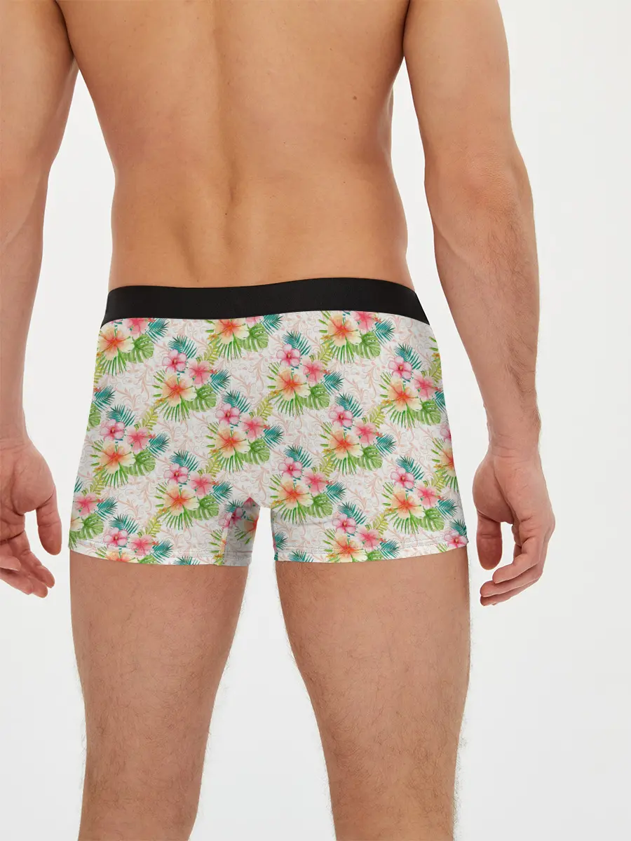 Мужские трусы боксеры / Гавайские цветы