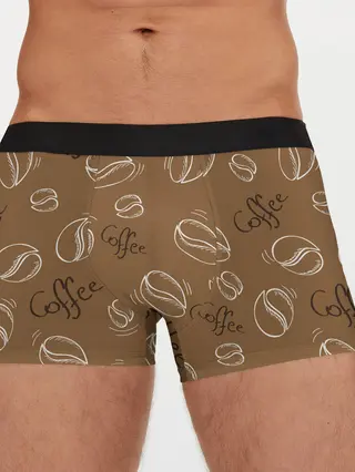 Мужские трусы боксеры / Кофейный узор