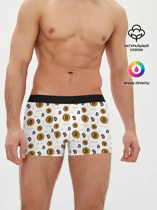 Мужские трусы боксеры / Узор и биткоина | Pattern