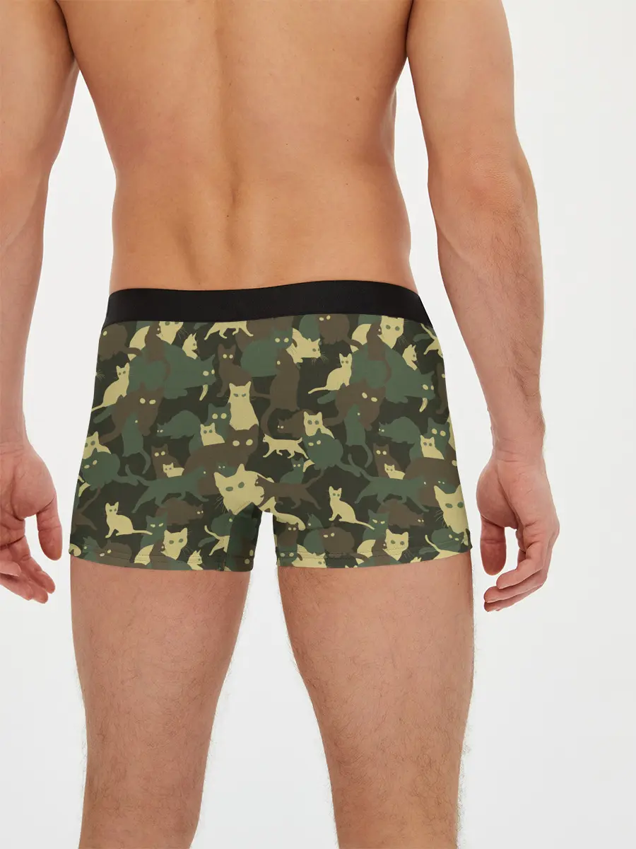 Мужские трусы боксеры / Кошачий камуфляж