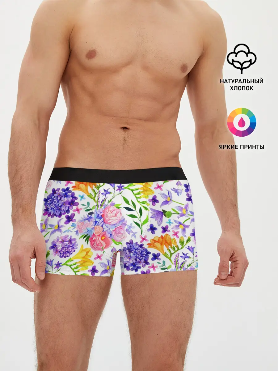 Мужские трусы боксеры / Весенняя пора | Акварель