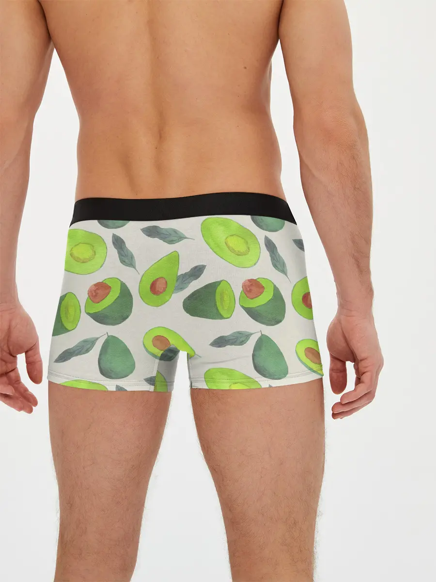 Мужские трусы боксеры / Авокадо - фруктовый паттерн