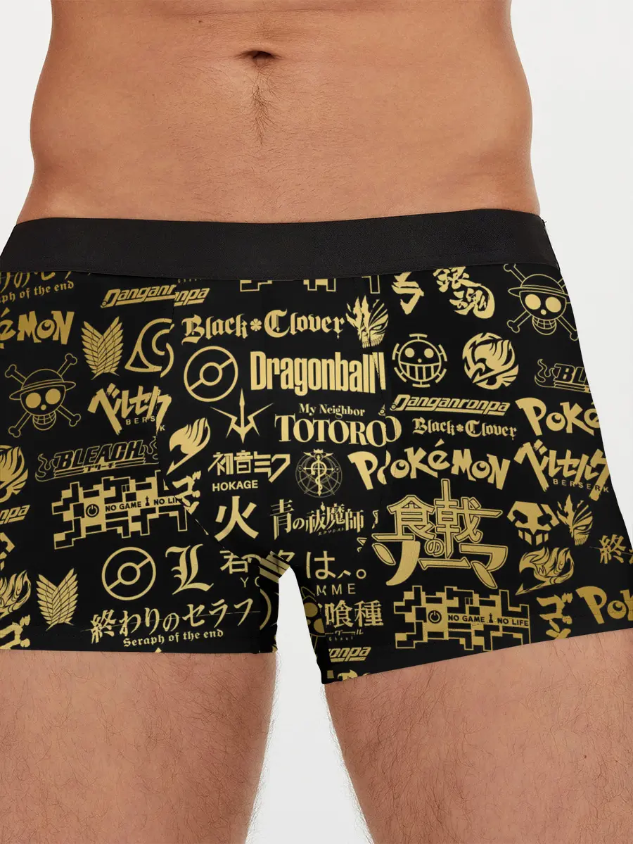 Мужские трусы боксеры / ЛОГОТИПЫ АНИМЕ GOLD