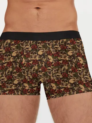 Мужские трусы боксеры / Черепа в Розах