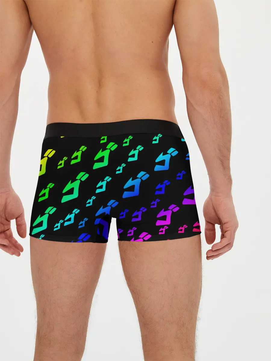 Мужские трусы боксеры / Радужный Паттерн Лого ДжоДжо
