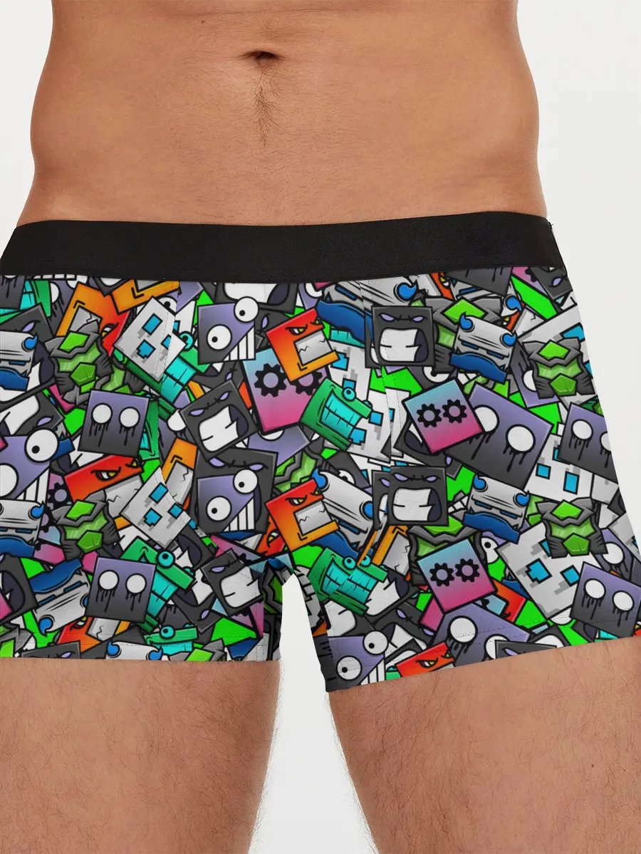 Мужские трусы боксеры / Geometry Dash | Pattern