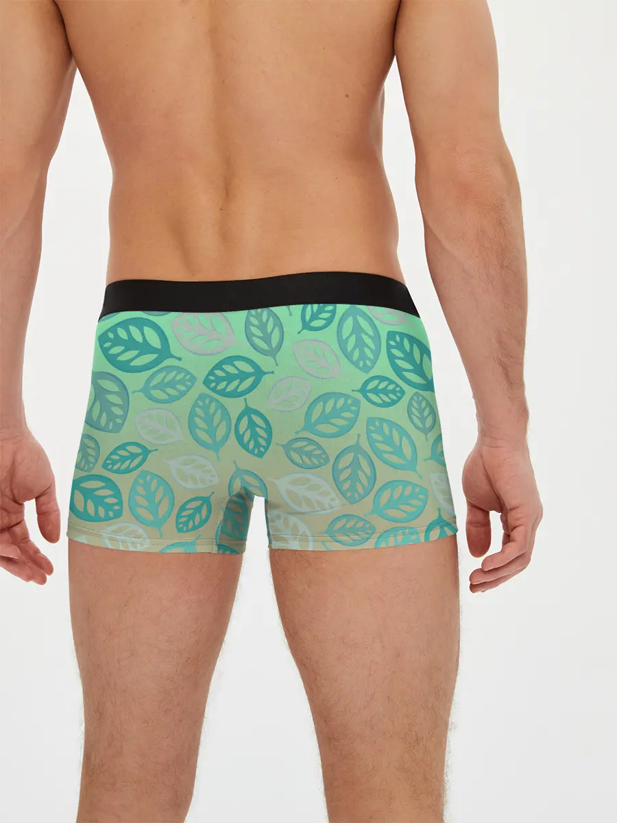 Мужские трусы боксеры / узор из листиков