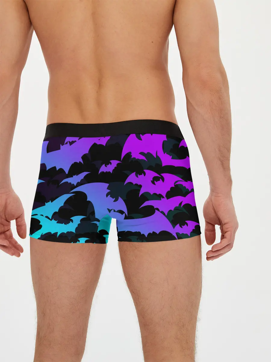 Мужские трусы боксеры / ЛЕТУЧИЕ МЫШИ ХЕЛЛОУИН НЕОН / HALLOWEEN NEON