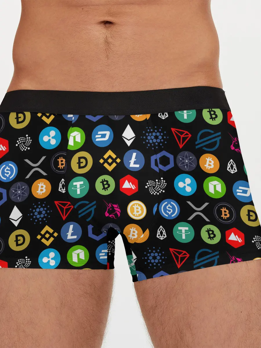 Мужские трусы боксеры / ЛОГОТИПЫ КРИПТОВАЛЮТ | CRYPTOCURRENCIES