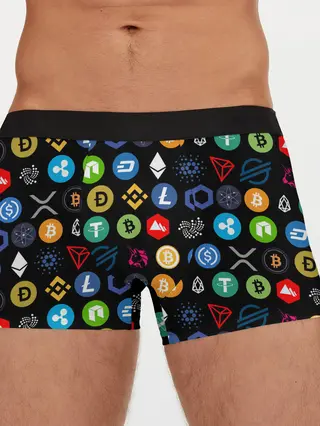 Мужские трусы боксеры / ЛОГОТИПЫ КРИПТОВАЛЮТ | CRYPTOCURRENCIES
