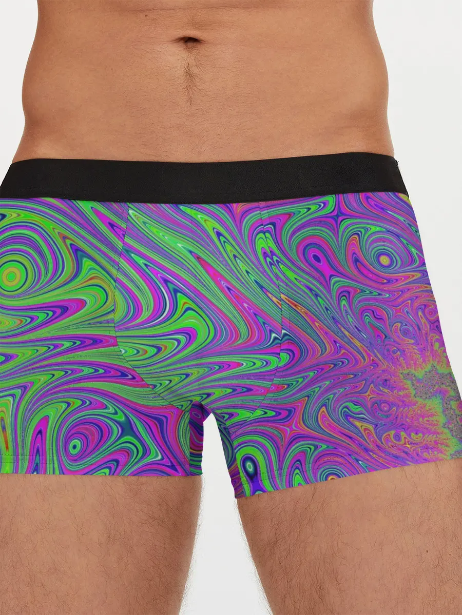 Мужские трусы боксеры / Неоновый абстрактный узор