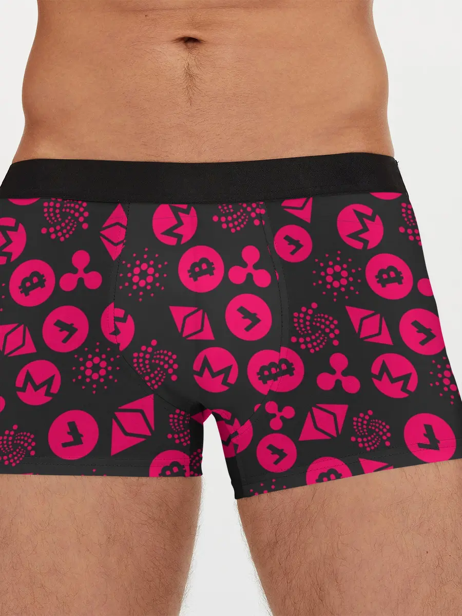 Мужские трусы боксеры / КРИПТОВАЛЮТЫ / CRYPTO / КРИПТА НЕОН