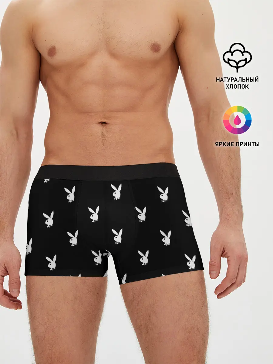 Мужские трусы боксеры / ПЛЕЙБОЙ ПАТТЕРН | PLAYBOY PATTERN
