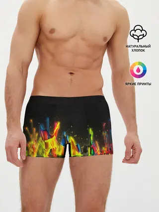 Мужские трусы боксеры / КРАСКИ В НЕОНЕ