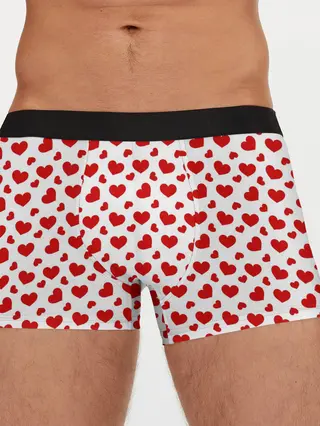 Мужские трусы боксеры / Сердечки