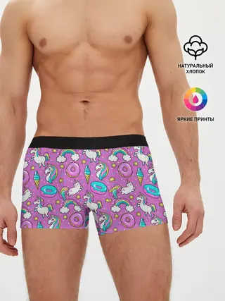 Мужские трусы боксеры / Pink unicorn