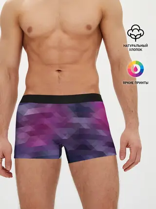 Мужские трусы боксеры / Фиолетово-бордовый узор