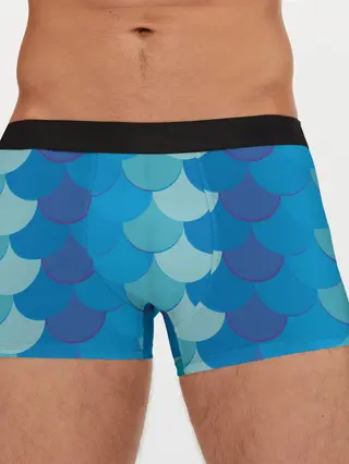 Мужские трусы боксеры / Синяя чешуя рыбы