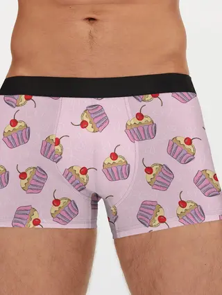 Мужские трусы боксеры / Капкейки на розовом