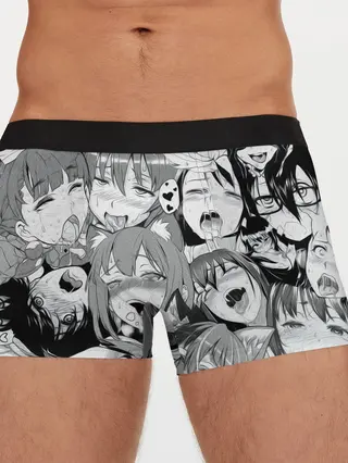 Мужские трусы боксеры / AHEGAO monochrome