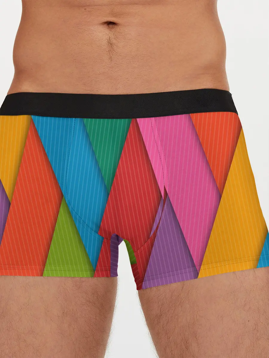 Мужские трусы боксеры / Разноцветный узор