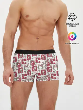 Мужские трусы боксеры / Санта везёт подарки