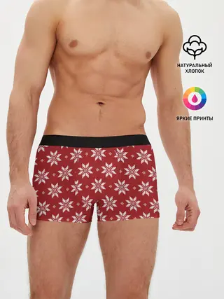 Мужские трусы боксеры / Снежный орнамент