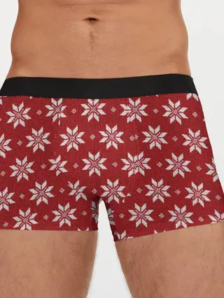 Мужские трусы боксеры / Снежный орнамент