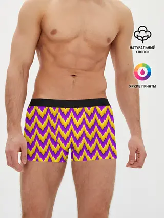 Мужские трусы боксеры / Желто-Фиолетовые Волны