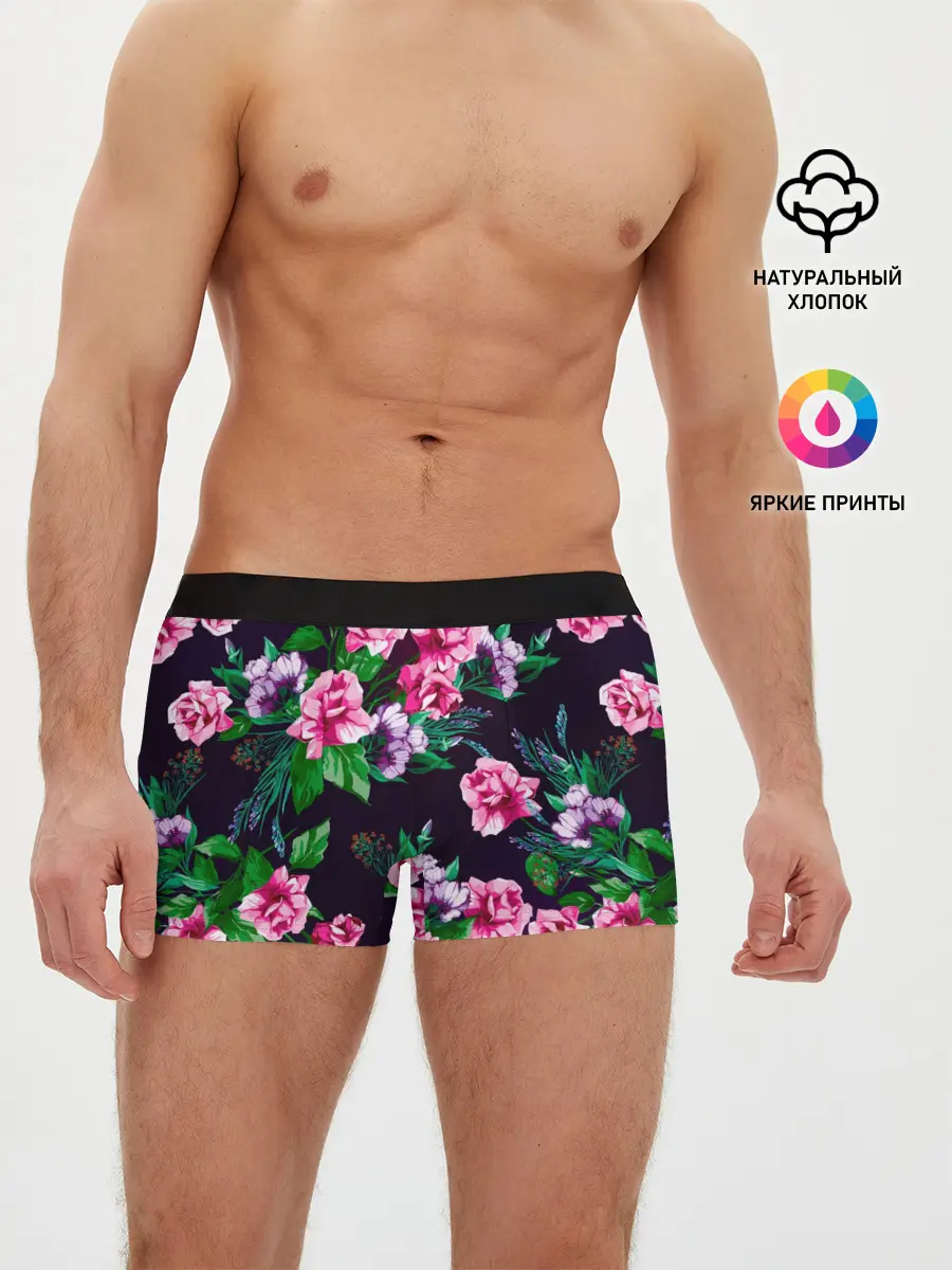 Мужские трусы боксеры / Розы