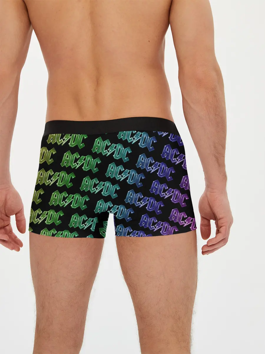 Мужские трусы боксеры / AC DC. Паттерн Градиент