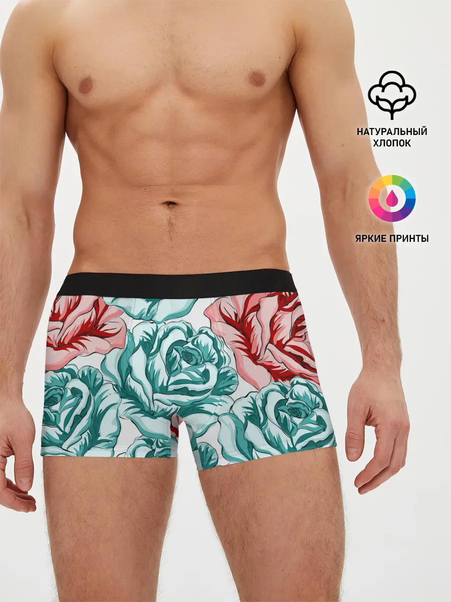 Мужские трусы боксеры / Розы