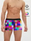 Мужские трусы боксеры / РАЗНОЦВЕТНЫЕ ПИКСЕЛИ / КУБЫ