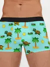 Мужские трусы боксеры / черепашки и пальмы