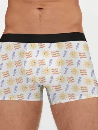 Мужские трусы боксеры / летнее солнце и волны