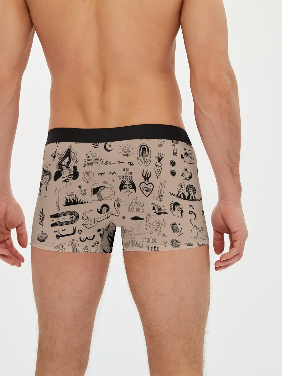 Мужские трусы боксеры / принт в стиле тату