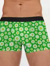 Мужские трусы боксеры / Ромашки на зелёном фоне