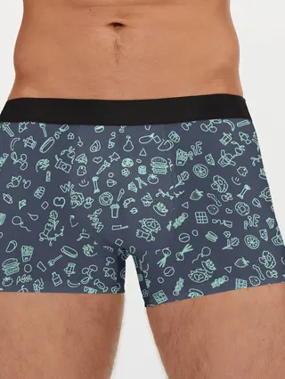 Мужские трусы боксеры / Еда Синий