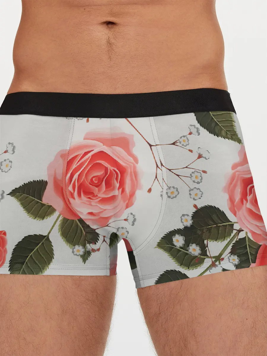 Мужские трусы боксеры / Нежные розы
