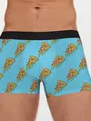 Мужские трусы боксеры / Пицца паттерн на голубом