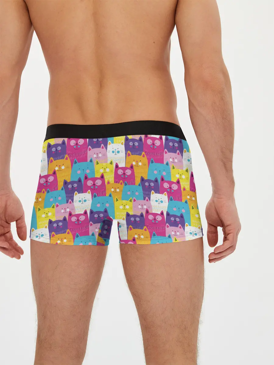Мужские трусы боксеры / Разноцветные котики