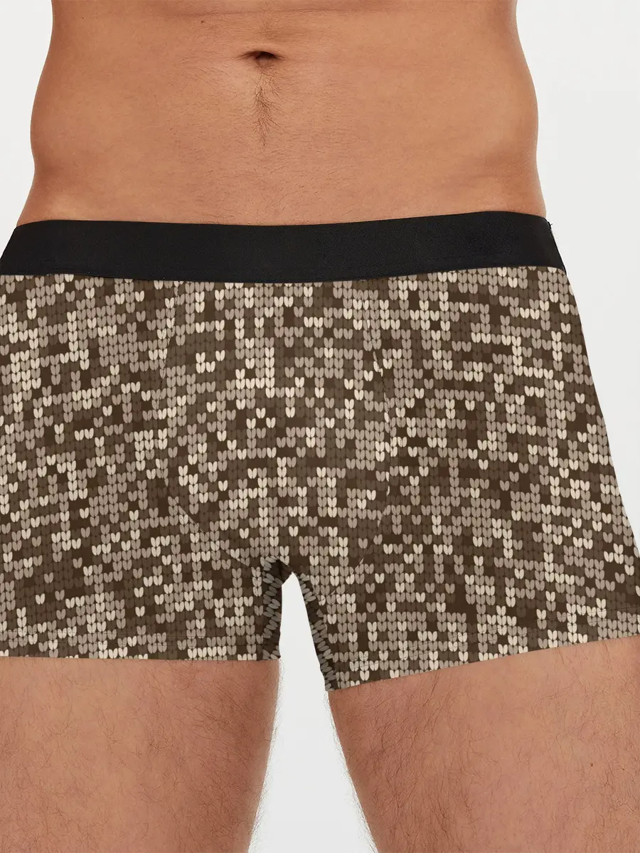 Мужские трусы боксеры / ВЯЗАНЫЙ КАМУФЛЯЖ