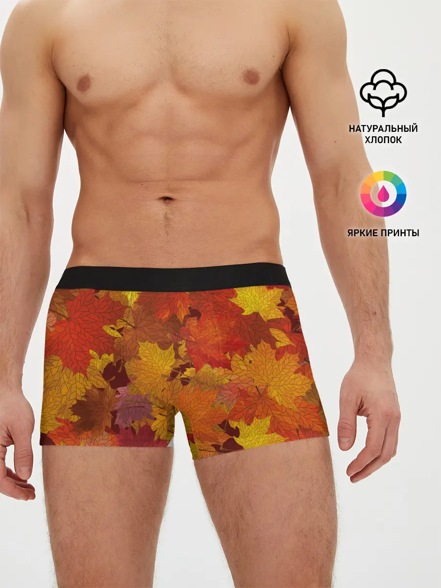 Мужские трусы боксеры / Осенние листья