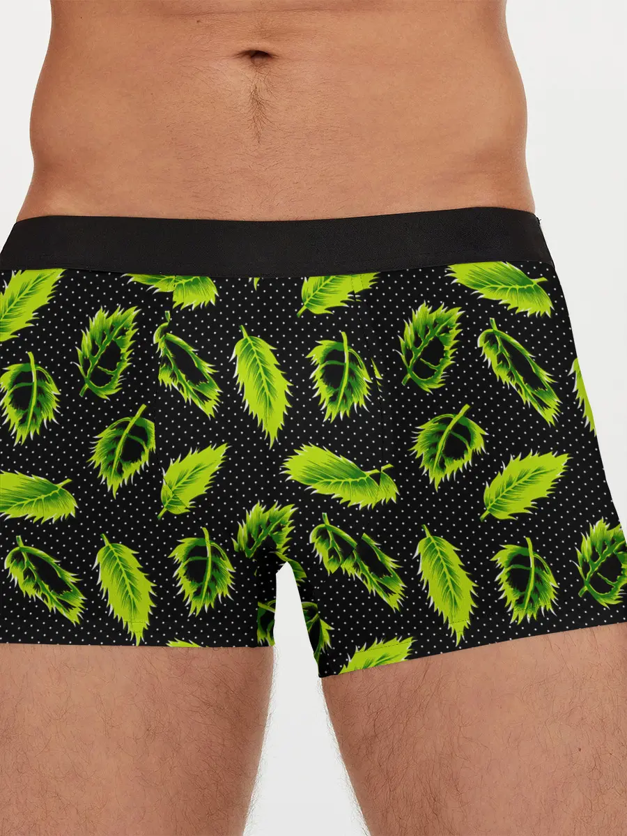 Мужские трусы боксеры / Зеленые листья