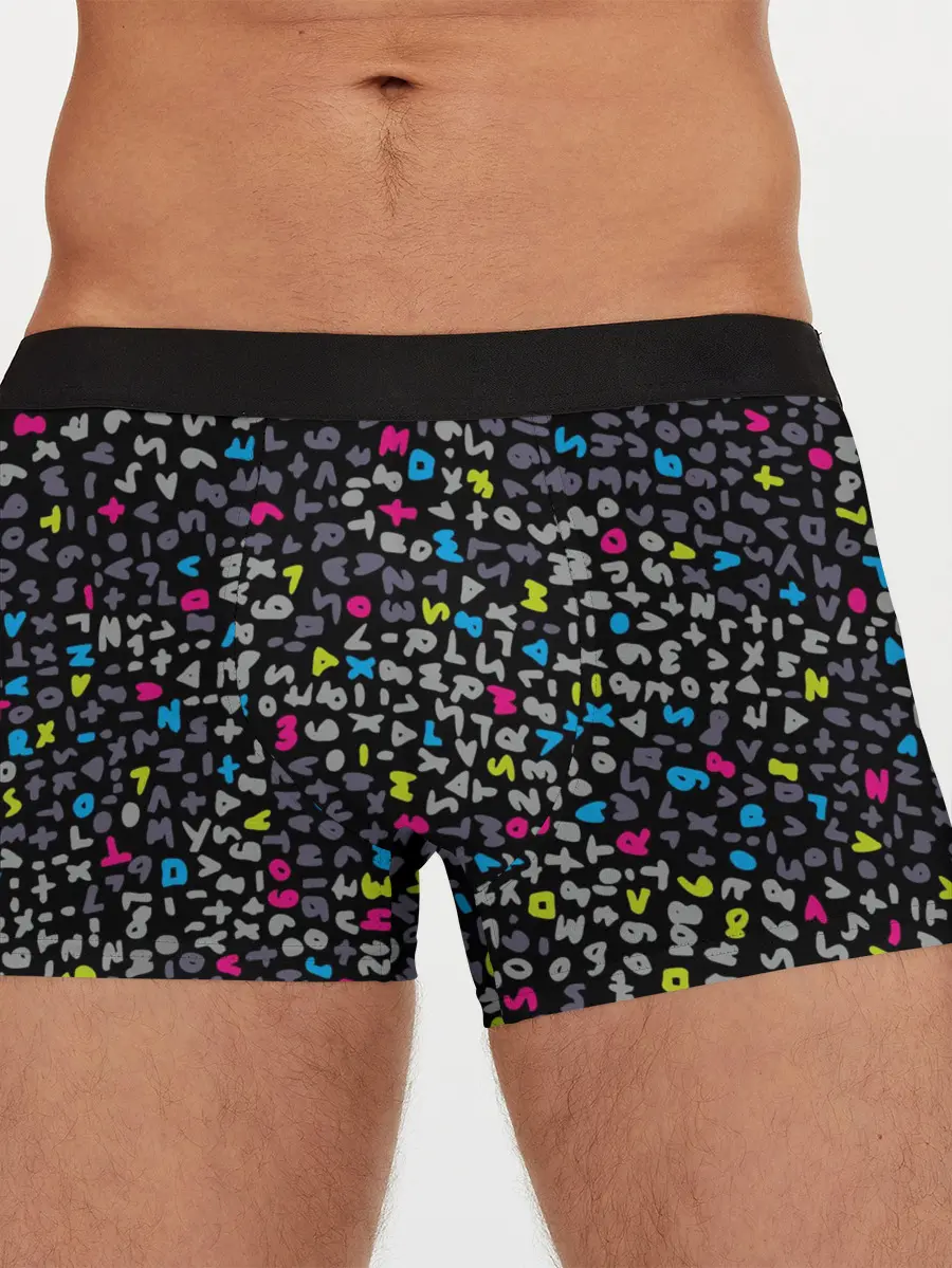 Мужские трусы боксеры / Символы на черном