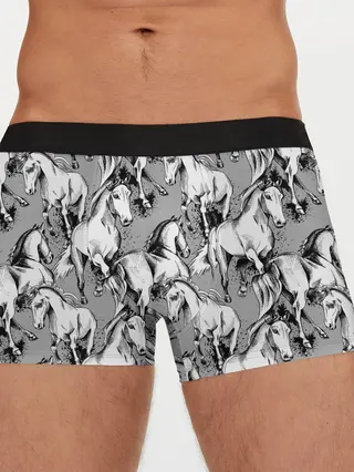 Мужские трусы боксеры / Белые лошади
