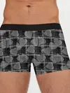 Мужские трусы боксеры / Черно-серый клетчатый узор