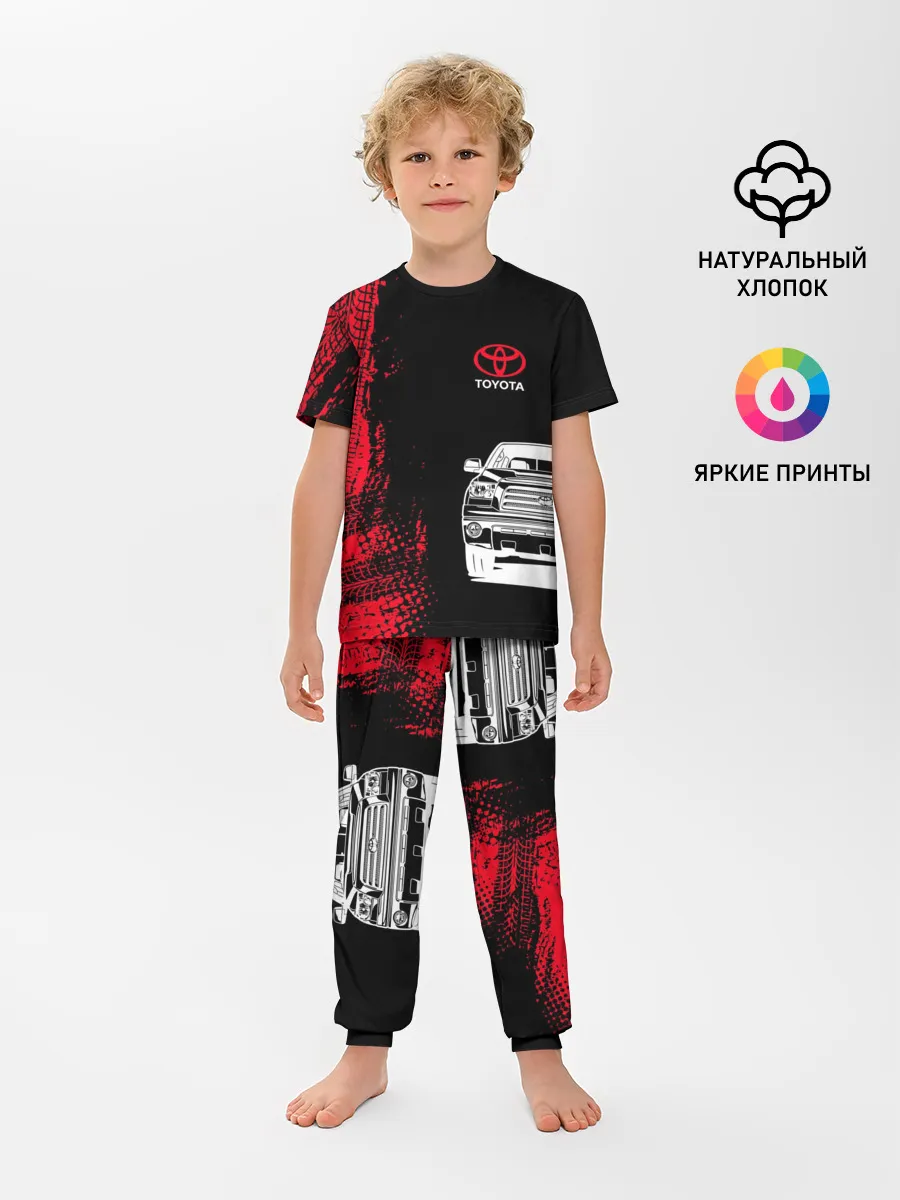 Детская пижама с брюками / Тойота | Красные следы